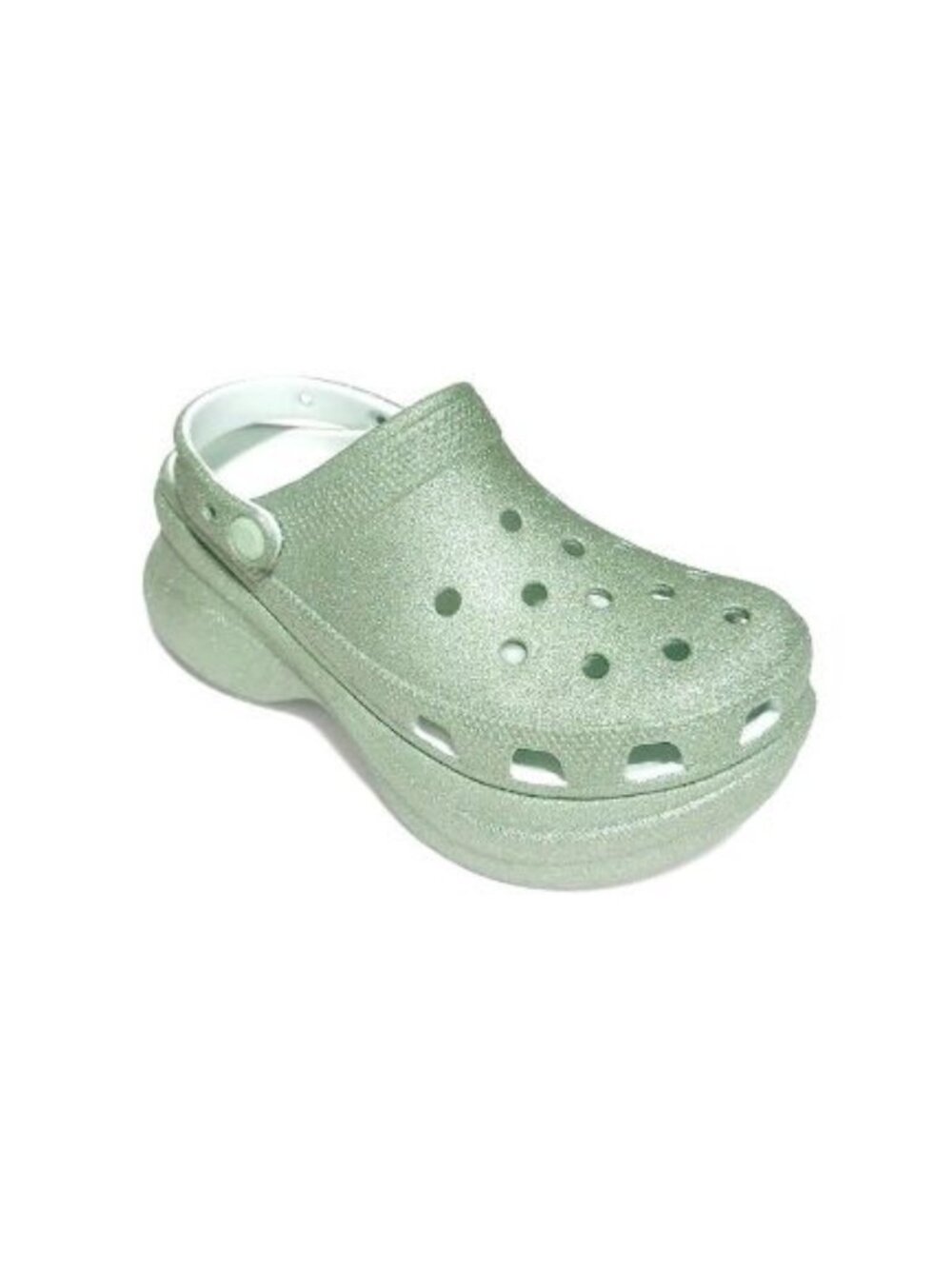 CROCS Classic Bae Glitter Slip On Platform Clogs Womens 10 Sandals Mint Tint